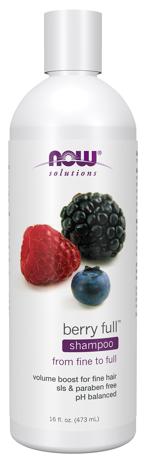 NOW Solutions, Berry Full™  Shampoo, Volume Boost for Fine Hair, 16 fl. oz