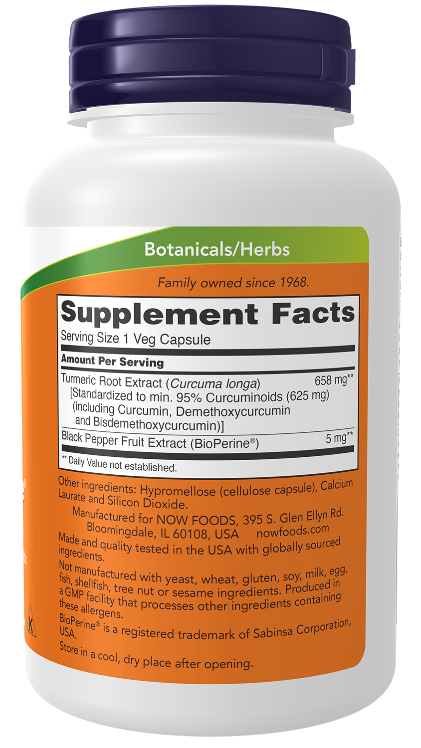 NOW Supplements, Turmeric Curcumin with BioPerine, 90 Veg Caps