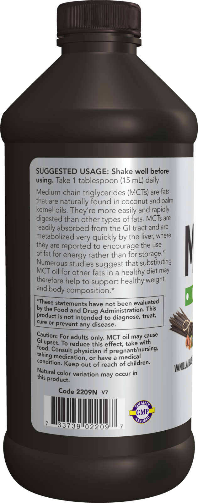 NOW Sports, MCT Oil, 14 g, Weight Management*, Vanilla Hazelnut, 16 fl. oz
