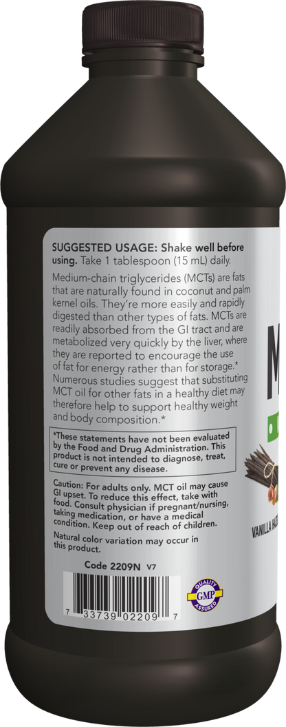 NOW Sports, MCT Oil, 14 g, Weight Management*, Vanilla Hazelnut, 16 fl. oz