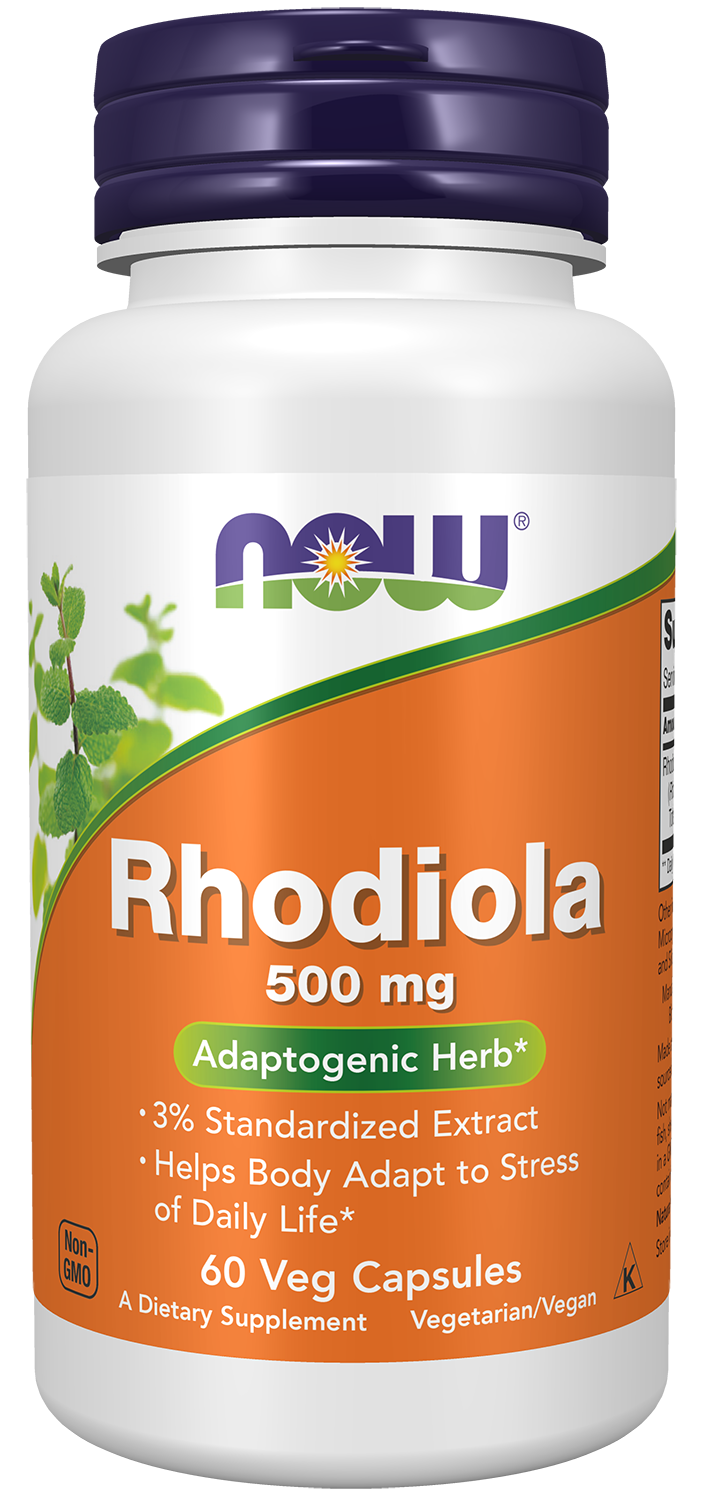 NOW Supplements, Rhodiola 500 mg, Adaptogenic Herb*, 60 Veg Caps