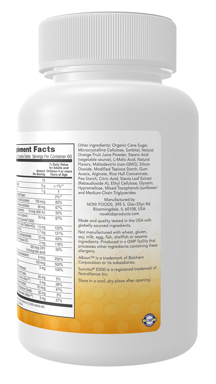 NOW Supplements, Kid Vits Multivitamin, Juicy Orange, 120 Chewable Tabs