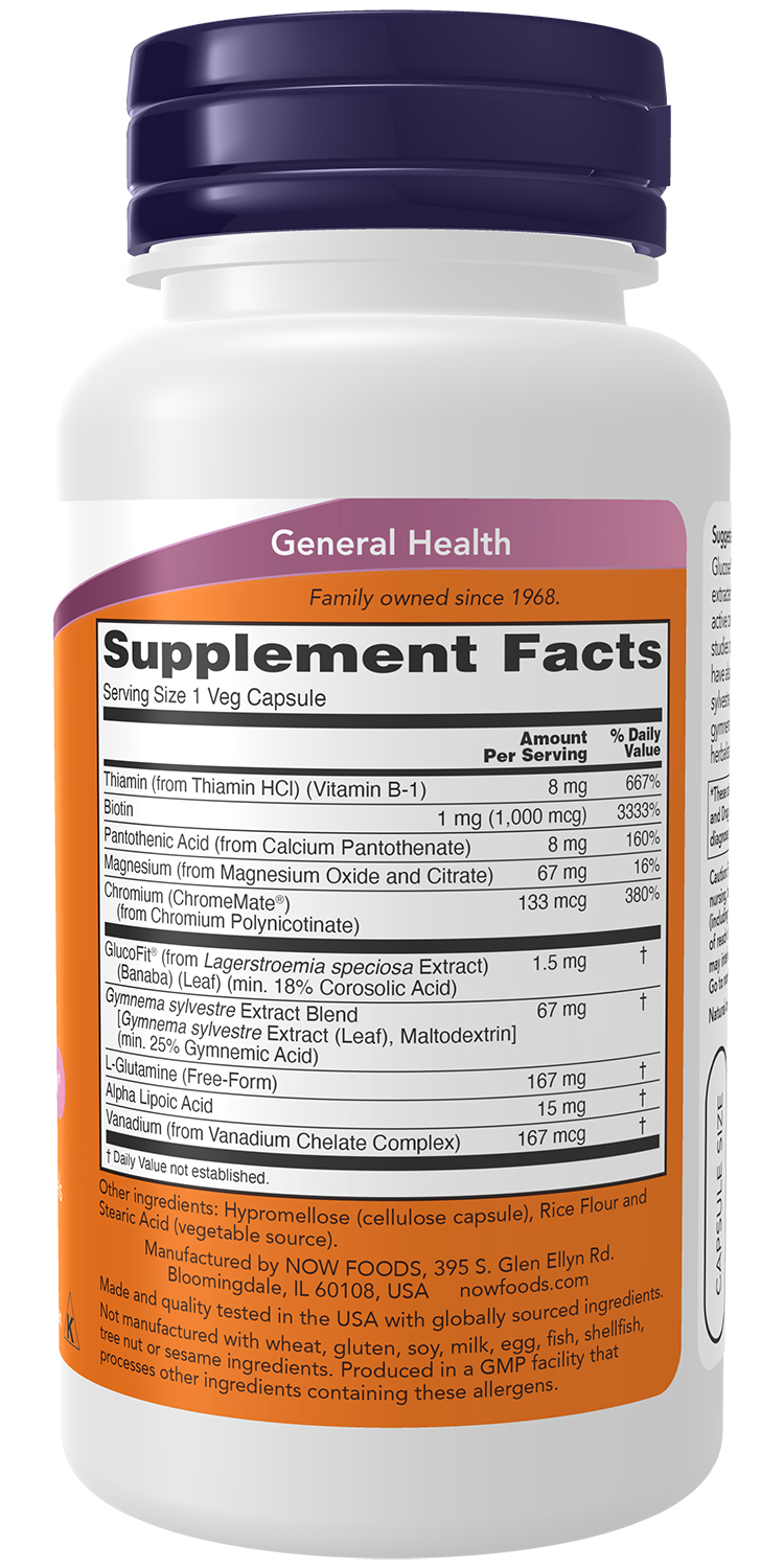 NOW Supplements, Glucose Metabolic Support, a Superior Formula with GlucoFit®, 90 Capsules