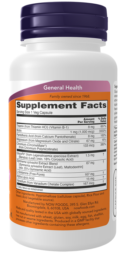 NOW Supplements, Glucose Metabolic Support, a Superior Formula with GlucoFit®, 90 Capsules