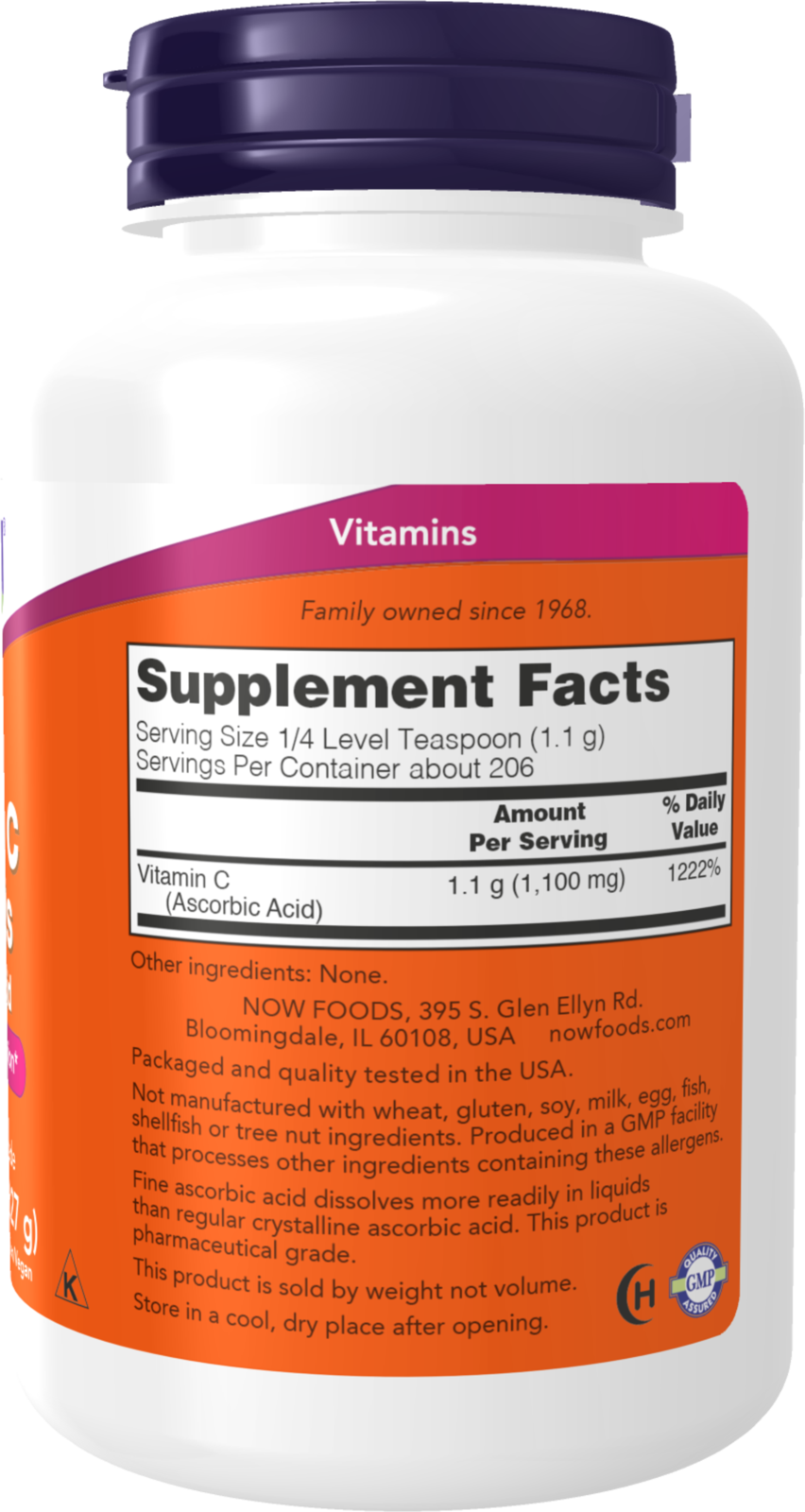 NOW Supplements, Vitamin C Crystals (Ascorbic Acid), 8 oz
