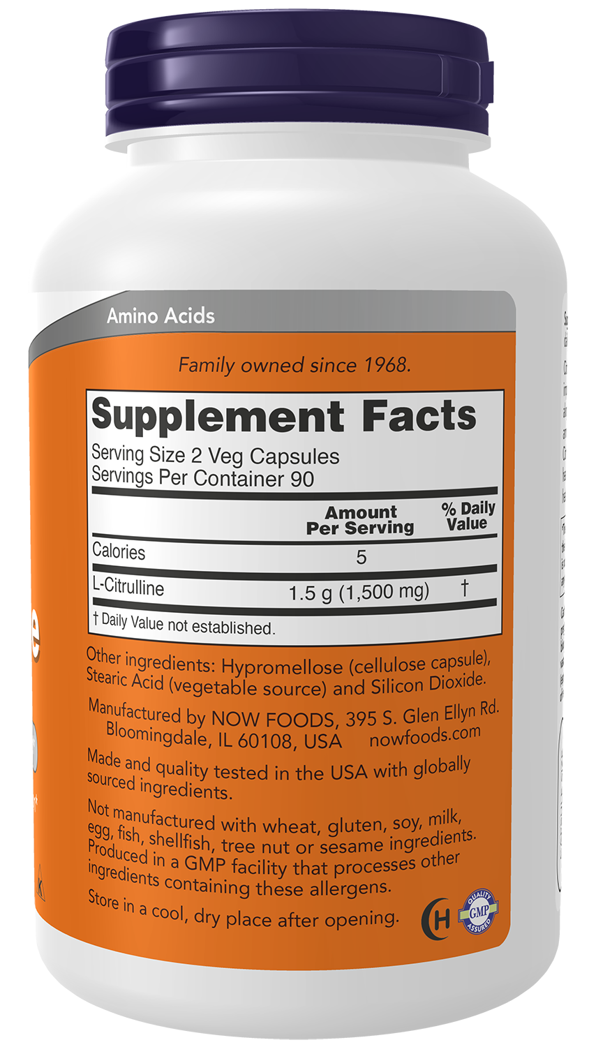 NOW Supplements, L-Citrulline 750 mg, Amino Acid, 180 Veg Caps
