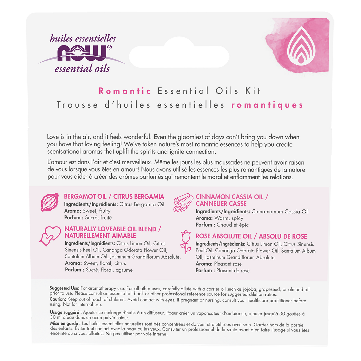 NOW Essential Oils, Love at First Scent Romantic Aromatherapy Kit, 4x 10mL