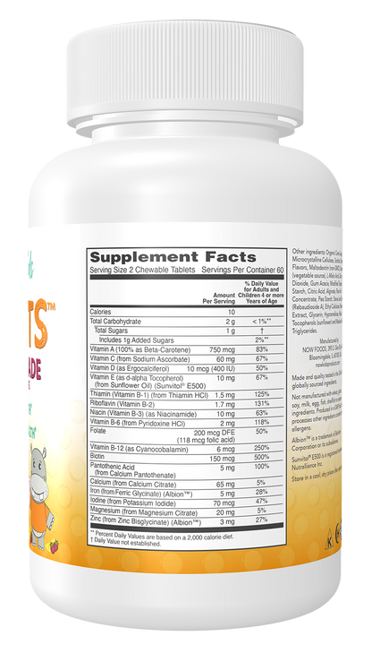 NOW Supplements, Kid Vits Multivitamin, Berry Lemonade, 120 Chewable Tabs