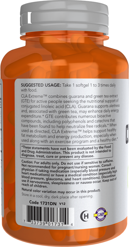 NOW Sports, CLA Extreme™ With Guarana & Green Tea, 90 Softgels