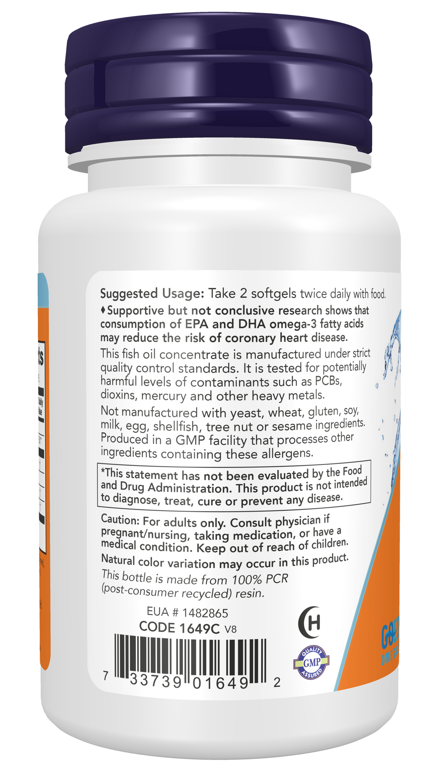 NOW Supplements, Omega-3, Molecularly Distilled, 30 Softgels
