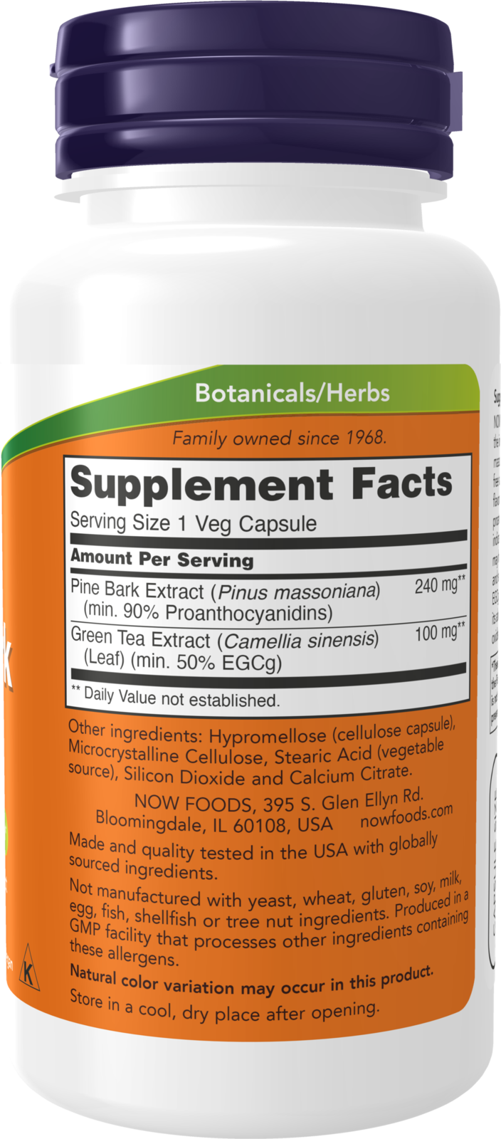 NOW Supplements, Pine Bark Extract 240 mg, 90% OPC Pine Bark, 90 Veg Caps