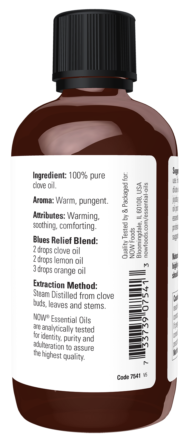 NOW Essential Oils, Clove Oil, Undiluted, Steam Distilled, 4 fl. oz