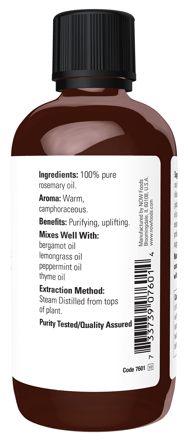 NOW Essential Oils, Rosemary Oil, Steam Distilled, Undiluted, 4 fl. oz