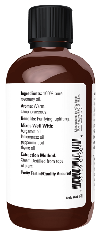 NOW Essential Oils, Rosemary Oil, Steam Distilled, Undiluted, 4 fl. oz