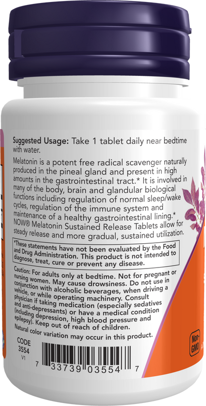 NOW Supplements, Melatonin 5 mg, Sustained Release, 120 Tabs