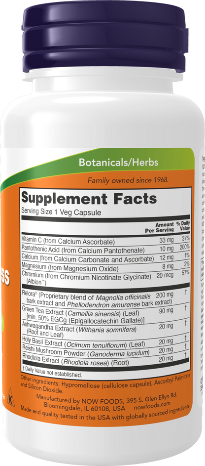 NOW Supplements, Adrenal Stress Support with Relora®,  90 Veg Caps