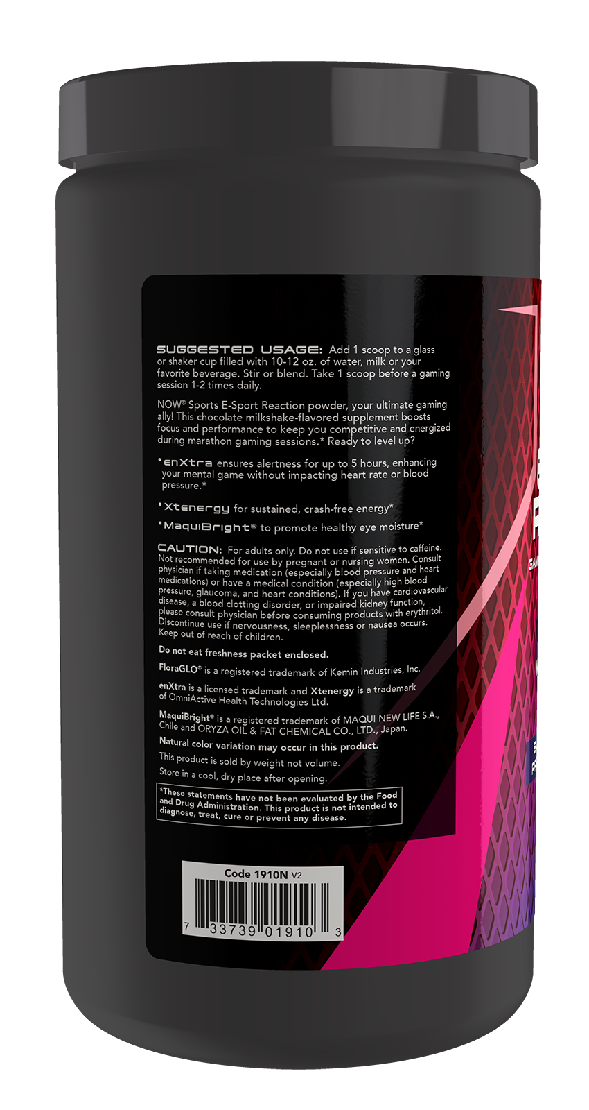 NOW Sports, E-Sport Reaction, Gaming Energy*, Chocolate, 30 Servings