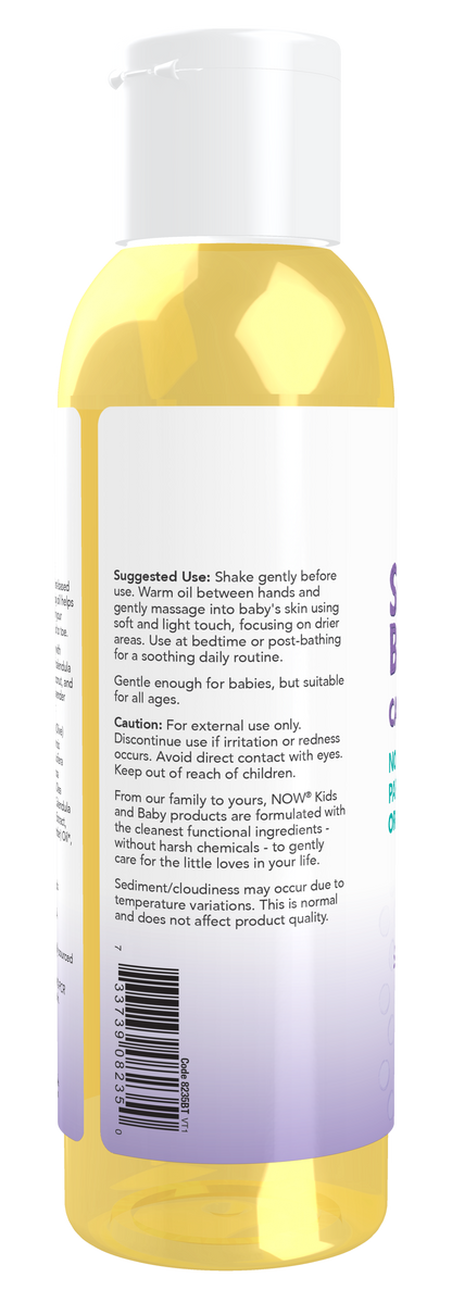 NOW Baby, Soothing Baby Oil, Calming Lavender, No Artificial Fragrance, Parabens, Phthalates, or Petrolatum, 4-Ounce