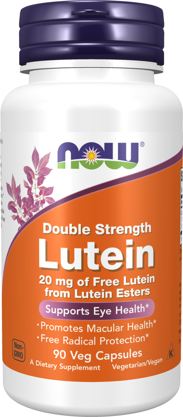 NOW Supplements, Lutein with 20 mg of Free Lutein, 90 Veg Caps
