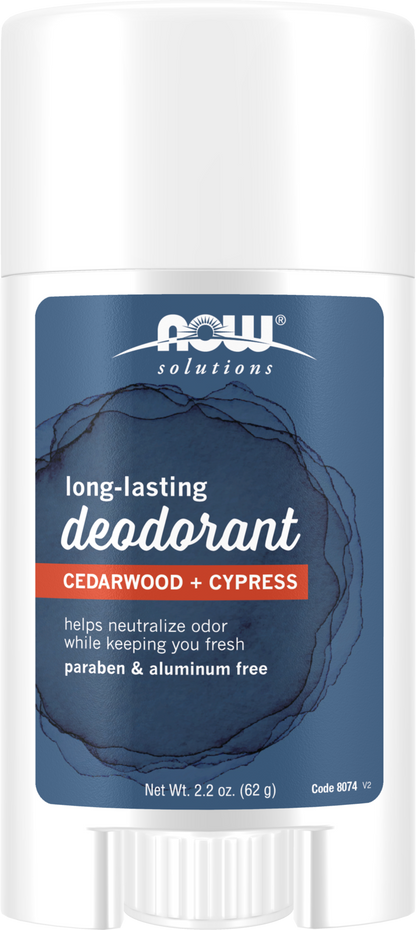 NOW Solutions, Long Lasting Deodorant, Cedarwood and Cypress, 2.2 oz