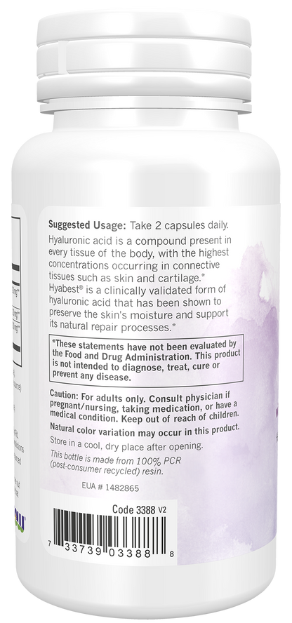 NOW Solutions, Hydration Rescue with Hyabest® hyaluronic acid, 60 Caps