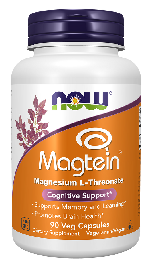 NOW Supplements, Magtein® with patented form of Magnesium, 90 Veg Caps