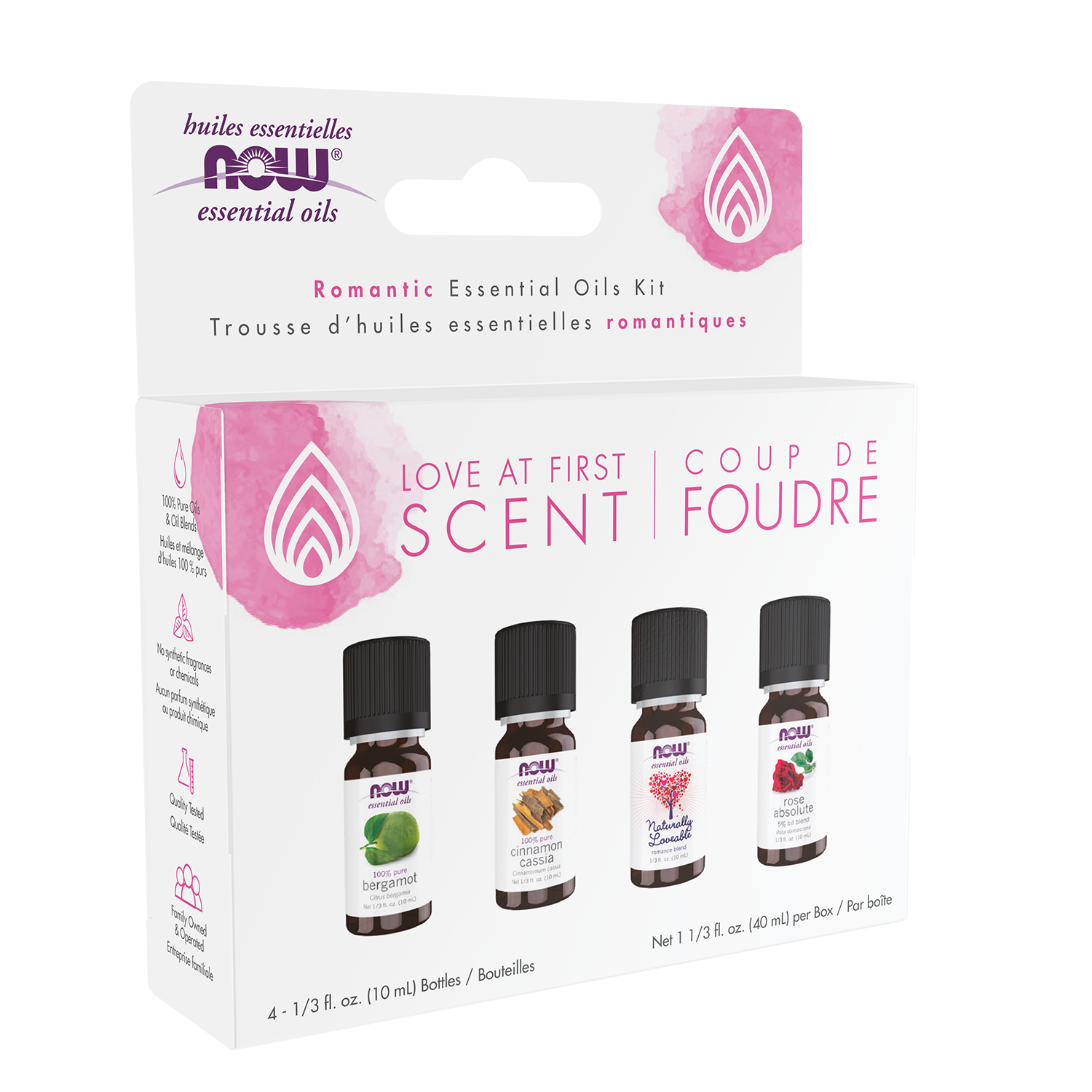 NOW Essential Oils, Love at First Scent Romantic Aromatherapy Kit, 4x 10mL