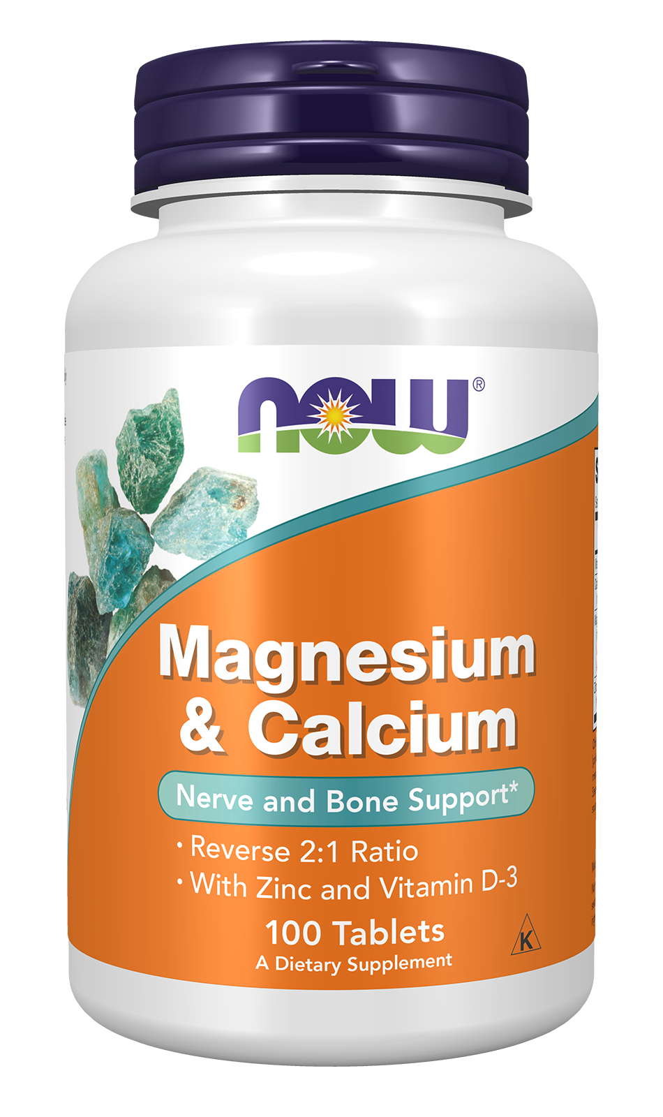 NOW Supplements, Magnesium & Calcium, With Vitamin D3 and Zinc, 100 Tabs