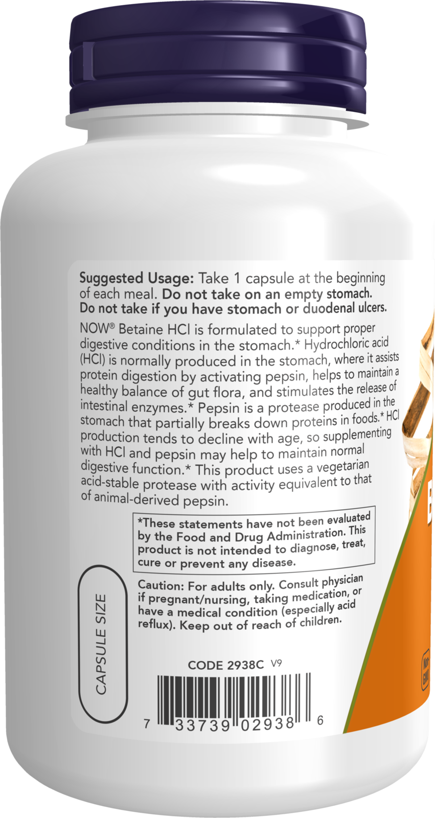 NOW Supplements, Betaine HCl 648 mg, Digestive Support*, 120 Veg Caps