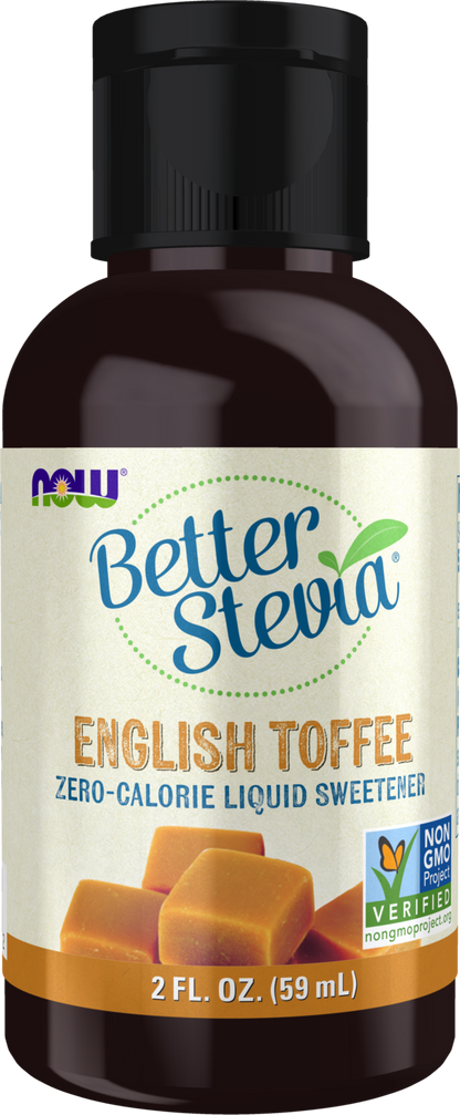 NOW BetterStevia® English Toffee Zero-Calorie Liquid Sweetener, 2 fl. oz.