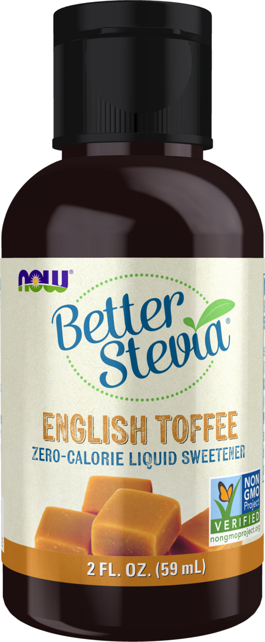 NOW BetterStevia® English Toffee Zero-Calorie Liquid Sweetener, 2 fl. oz.