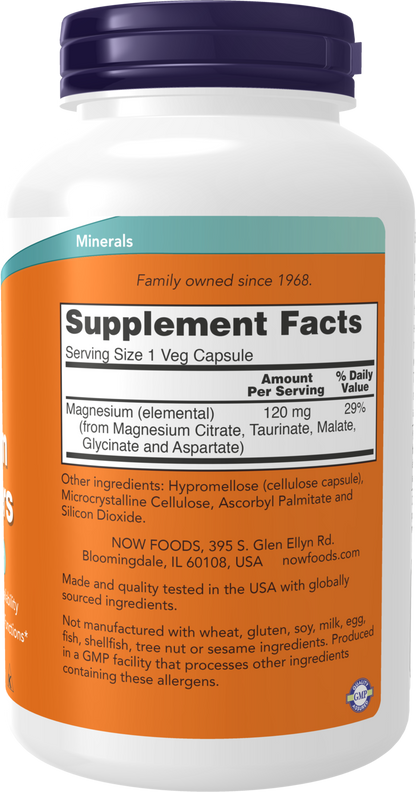 NOW Supplements, Magnesium Transporters, 5 Forms Magnesium, 180 Veg Caps