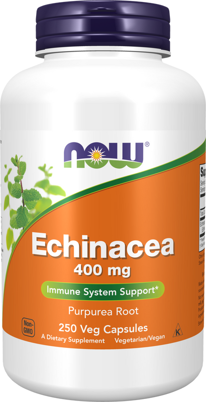 NOW Supplements, Echinacea 400 mg, Immune System Support*, 250 Veg Caps