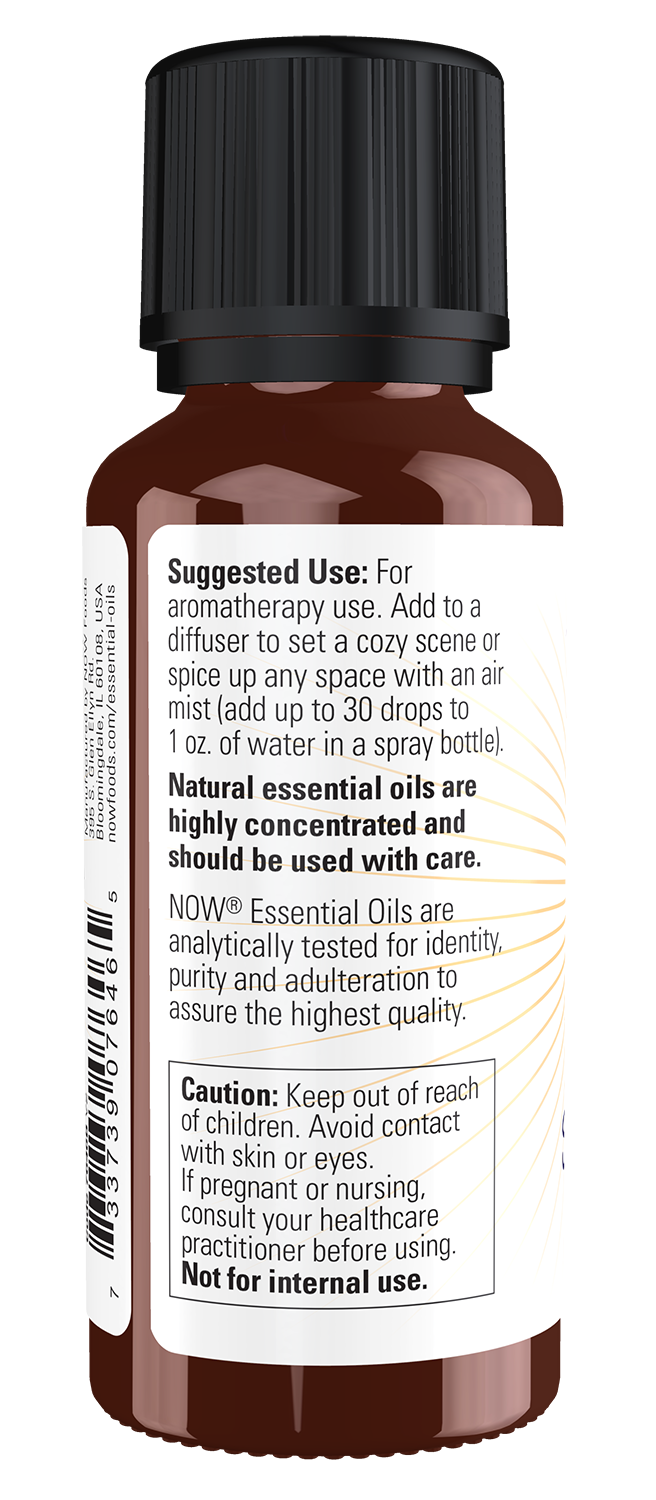 NOW Essential Oils, Spiced Cider Oil Blend, Citrus Spice Scent, 1 fl. oz