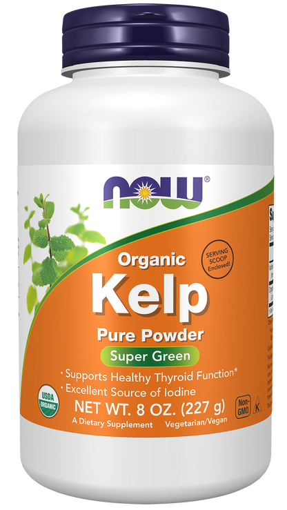 NOW Supplements, Kelp Powder, Certified Organic, Super Green, 8-oz