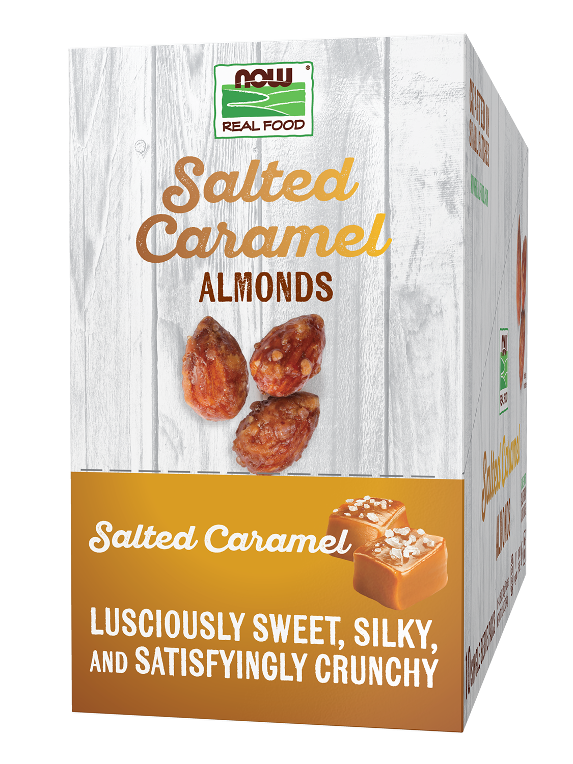 NOW Foods, Salted Caramel Almonds, Deliciously Sweet, 10 Single Packets