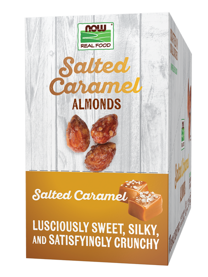 NOW Foods, Salted Caramel Almonds, Deliciously Sweet, 10 Single Packets