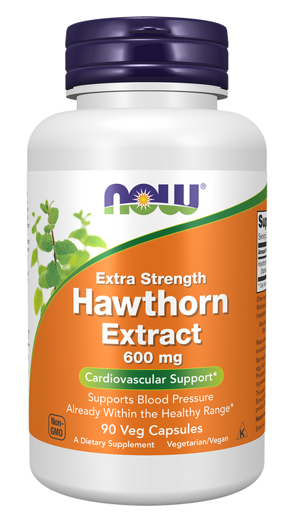 NOW Supplements, Hawthorn Extract 600 mg, Extra Strength, 90 Veg Caps