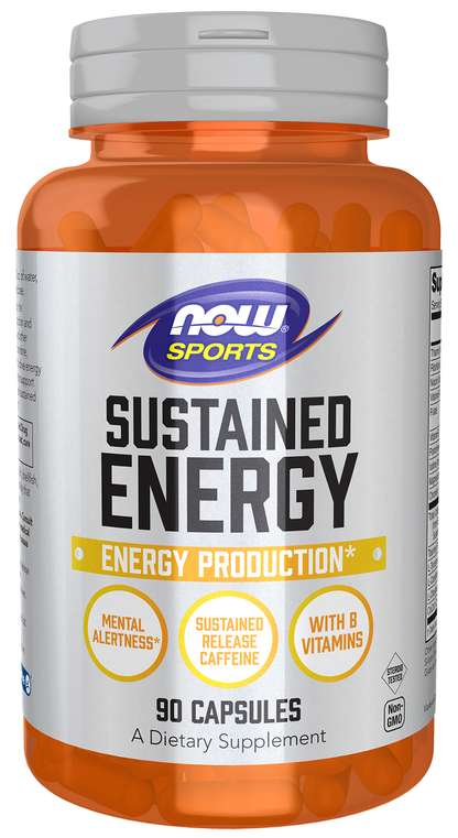 NOW Sports, Sustained Energy, Sustained Release Caffeine, 90 Veg Caps