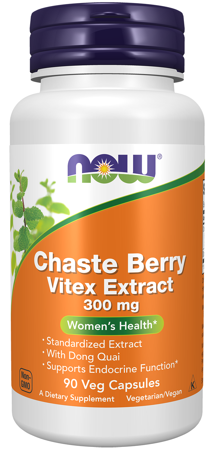 NOW Supplements, Chaste Berry Vitex Extract 300 mg w/Dong Quai, 90 Veg Caps