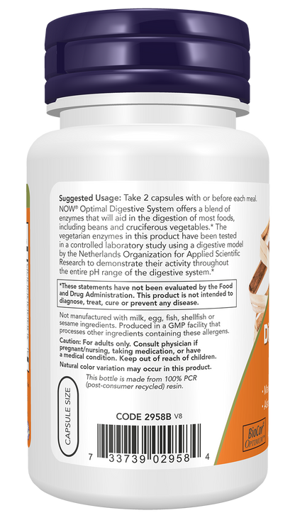 NOW Supplements, Optimal Digestive System, Enzymes, 90 Veg Caps