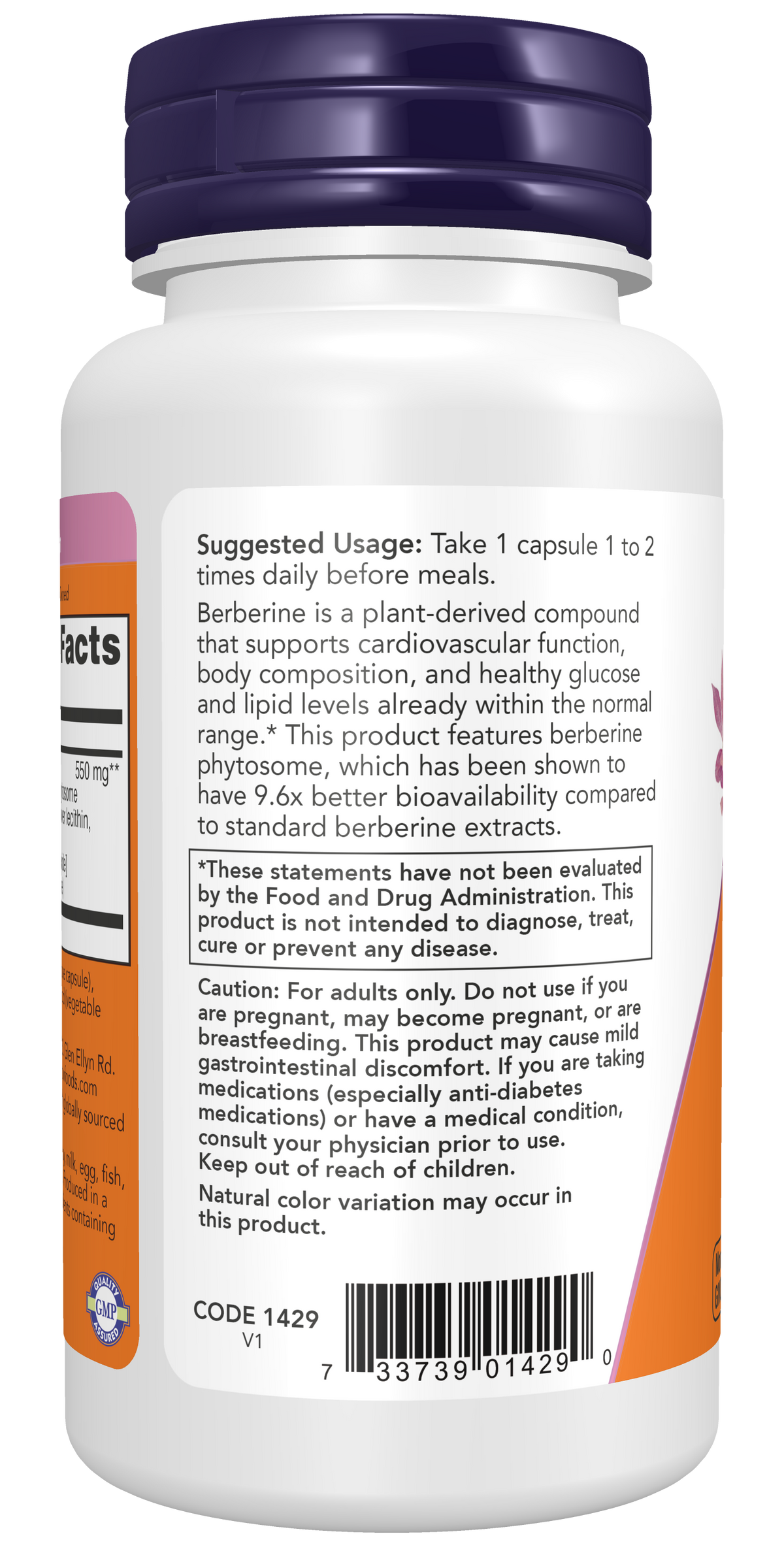 NOW Foods Berberine Phytosome, Supports Glucose Metabolism*, 60 Veg Caps