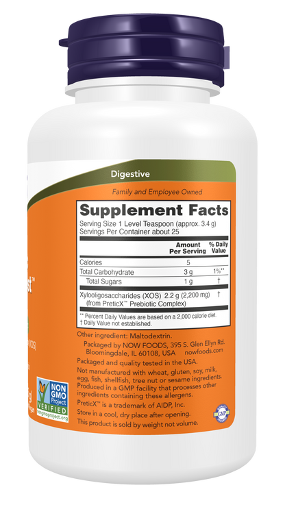 NOW Supplements, Prebiotic Bifido Boost with Prebiotic, Powder, 3-oz