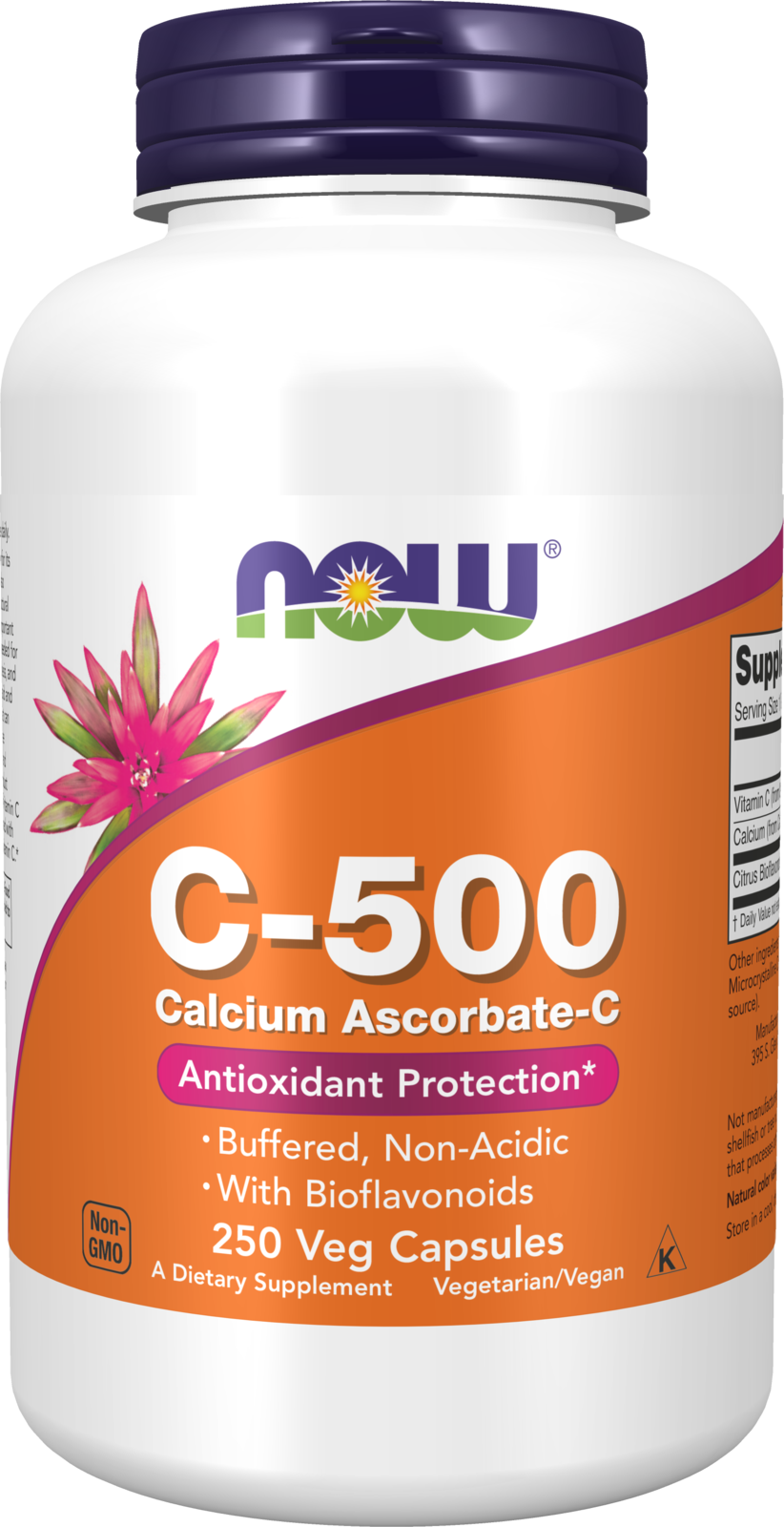 NOW Supplements, Vitamin C-500 Calcium Ascorbate, 250 Veg Caps