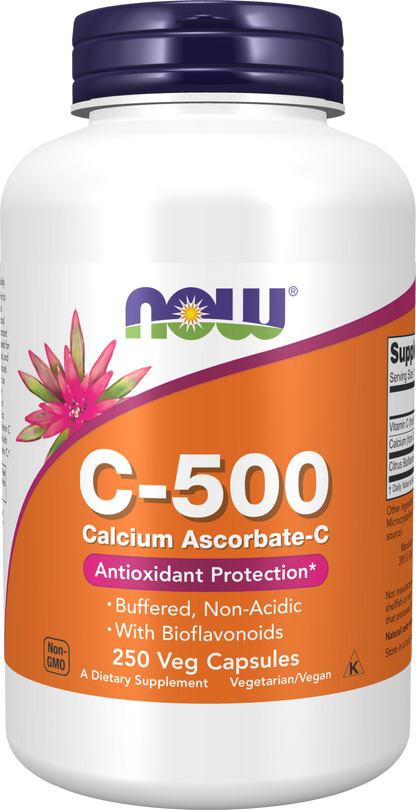 NOW Supplements, Vitamin C-500 Calcium Ascorbate, 250 Veg Caps