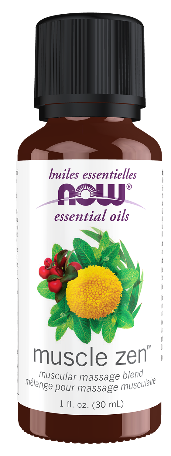 NOW Essential Oils, Muscle Zen™ Oil Blend, Muscular Massage Blend, 1 fl. oz