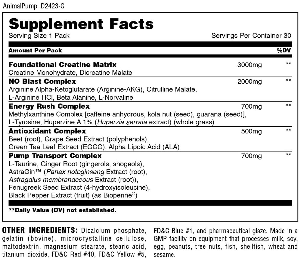 Universal Nutrition Animal Pump 30 Packs