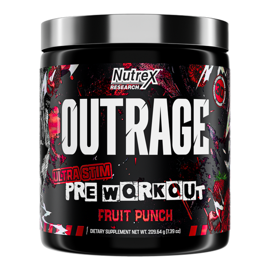 Nutrex Research OUTRAGE HIGH-STIM PRE-WORKOUT - FRUIT PUNCH 30 Servings