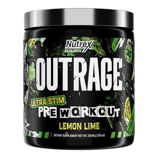 Nutrex Research OUTRAGE HIGH-STIM PRE-WORKOUT - LEMON LIME 30 Servings
