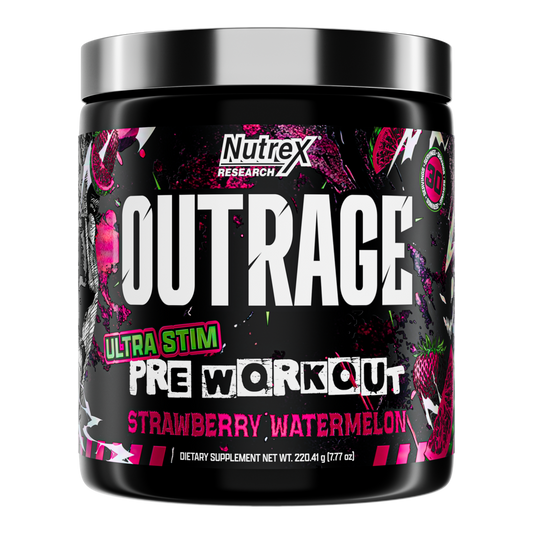 Nutrex Research OUTRAGE HIGH-STIM PRE-WORKOUT - STRAWBERRY WATERMELON 30 Servings